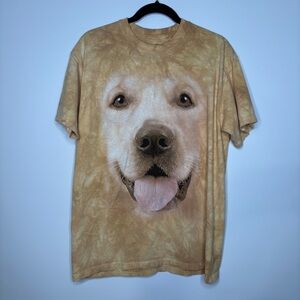 The Mountain Yellow Labrador Face Tie Dye Short Sleeve Cotton Tee Size Large
